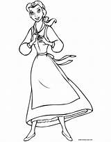 Coloring Pages Belle Disney Beast Beauty Blue Princess Gif Disneyclips sketch template