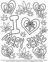 Coloring Pages Stoner Marijuana Cannabis Leaf Weed Book Color Pot Printable Colouring 420 Adult Sheets Valentine Adults Trippy Print Disney sketch template