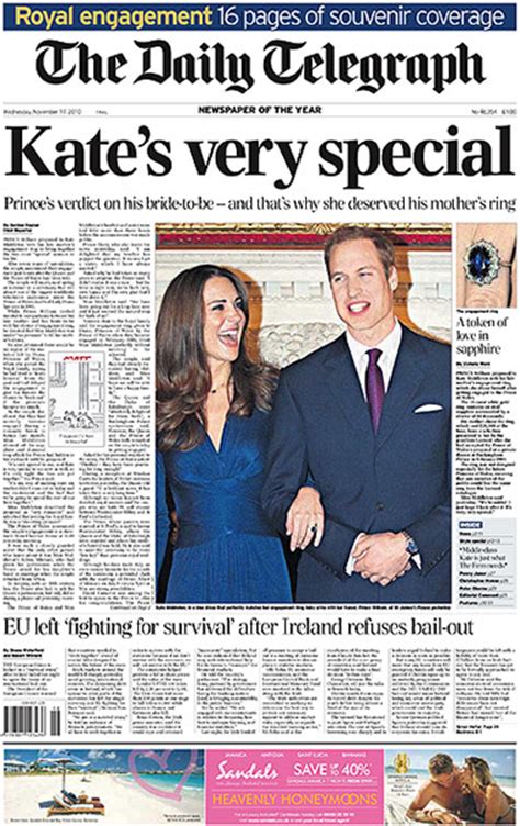 prince william and kate middleton s engagement the front pages media