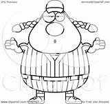 Shrugging Careless Baseball Player Female Clipart Cartoon Thoman Cory Outlined Coloring Vector Collc0121 Royalty sketch template