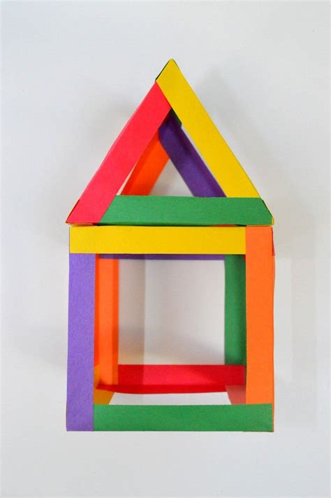 paper house shape activity  preschoolers shapes activities