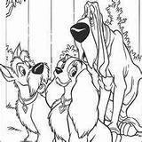 Tramp Lady Coloring Pages Book Trusty Jock Disney Puppies sketch template