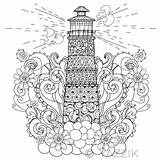Lighthouse Doodle sketch template