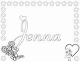 Jenna Hellokids Dibujos Nombres Nombre Ninas Línea sketch template