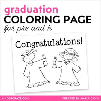 graduation coloring page  preschool  kindergarten  maria gavin