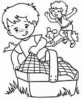 Picnic Coloring Pages Kids March Spring Family Clipart Colouring Activities Enjoy Picnics Children Printable Sheets Toddlers Ants Print Food Disney sketch template