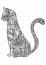 Gato Dibujo Mosaic sketch template