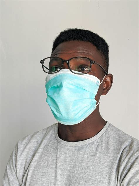man wearing face mask  stock photo
