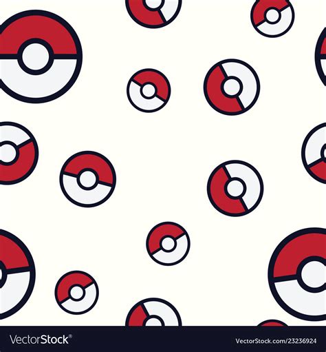 seamless pattern pokemon  pokeball background vector image