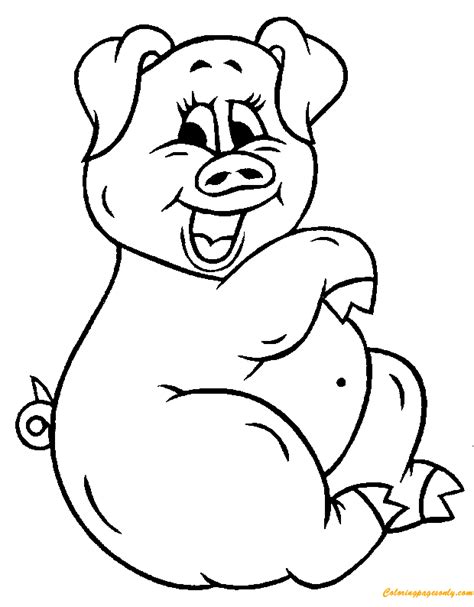 cute pig coloring page  printable coloring pages