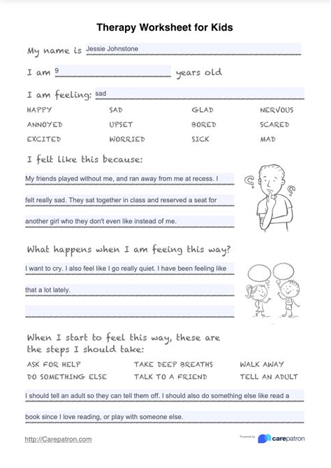 therapy worksheets  kids