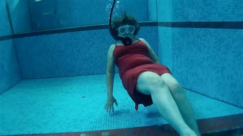 a diving woman in scuba alone underwater youtube