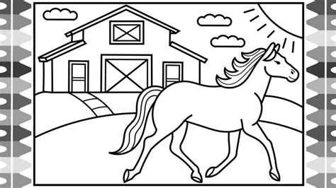 horse barn horse stable coloring pages book  kids