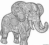 Coloring Pages Animals Adult Elephant Animal Printable Print Adults Book Kids Sheet Prints Popular sketch template