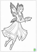 Coloring Fairy Mariposa Princess Barbie Print Dinokids Close sketch template