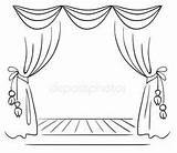 Stage Curtain Theatre Clipart Theater Coloring Curtains Draw Drawing Pages Clip Sketch Clipground לדף עיצוים מסגרות Kids Vector sketch template