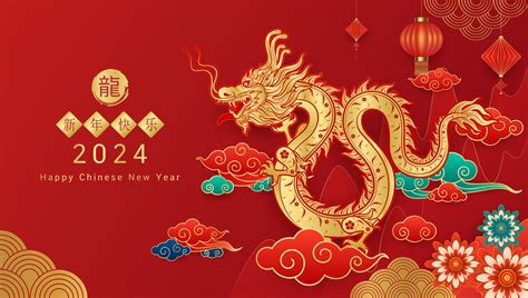 happy chinese  year  chinese dragon gold zodiac sign  red