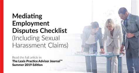 mediating employment disputes checklist including sexual harassment