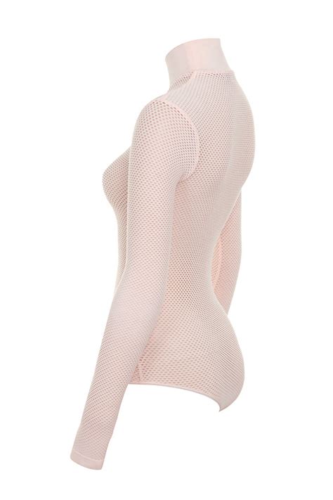 clothing bodysuits shadow blush knitted stretch mesh bodysuit