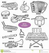 Strumenti Musicali Instrumentos Musicais Musique Stampare Percussioni Incolore Muzikale sketch template