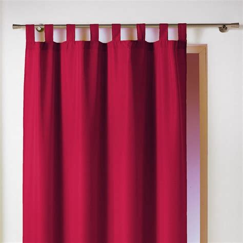 essentiel plain tab top curtain panel red tonys textiles