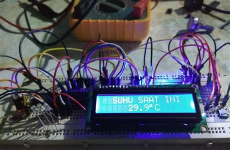 sensor suhu lm atmega  lcd  digital thermometer muhilham electronics