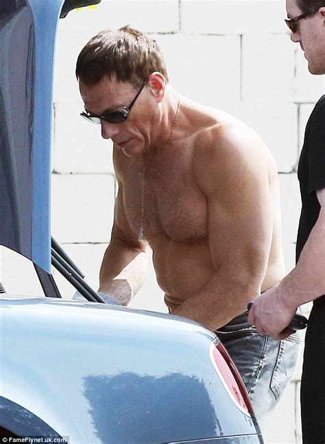 Shirtless Jean Claude Van Damme Displays Muscular Physique Daily Mail
