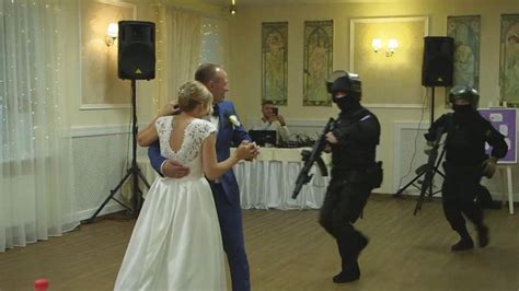 fake russian swat teams prank couples by invading weddings proposals gma