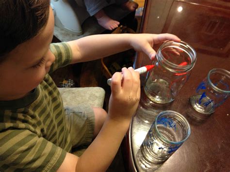 diy drinking glass  kids  repurposed glass jars