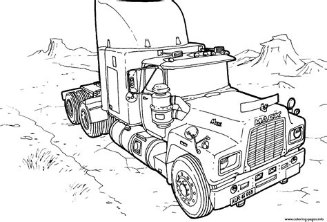 truck mack coloring page printable
