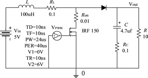 schematic diagram   boost converter circuit  scientific diagram