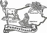 Pennsylvania Coloring State Pages Symbols Printable Pa Mississippi Nittany Lion Penn Drawing States Template Getcolorings Supercoloring Categories sketch template