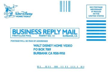 walt disney home video feedback card  walt disney company   borrow