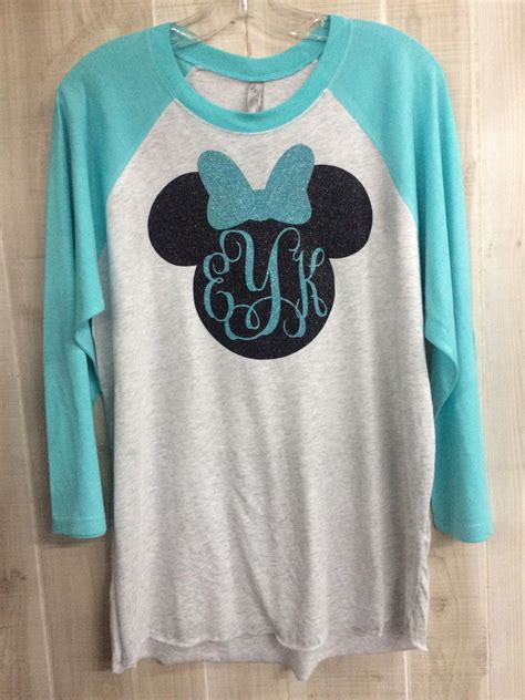 glitter monogrammed minnie mouse t shirt by