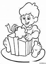 Coloring Pages Christmas Gift Open Children sketch template