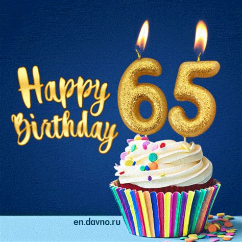 Happy Birthday 65 Years Old Animated Card Download On