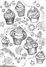 Coloring Pages Cupcake Adult Adults Cupcakes Ice Cream Zentangle Sheets Colouring Printable Visit Books Choose Board Template sketch template