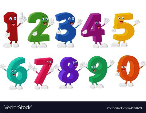 illustration  funny numbers cartoon characters