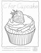 Coloring Cupcake Pages Worksheet Library Clipart Book Cute Strawberry Collection Popular Food Garnish Fruit sketch template