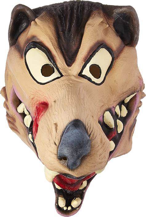 Disguise Men S Hungry Wolf Latex Costume Mask Brown Beige