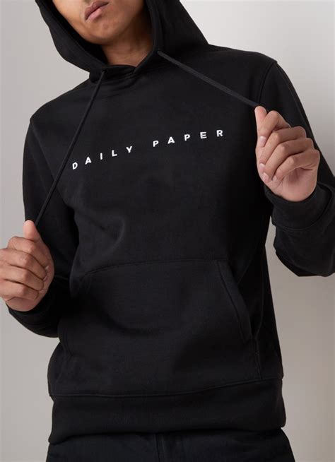 daily paper alias hoodie met logoborduring zwart debijenkorfbe