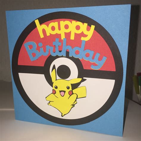 pokemon pikachu birthday card  kids boys birthday cards diy