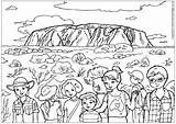 Colouring Coloring Australia Uluru Pages Kids Outback Australian Rock Animals Ayres Familyholiday Designlooter Ayers Related Theme Aboriginal Printable Activityvillage Village sketch template