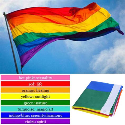 Rainbow Flag 3x5 Ft Polyester Flag Gay Pride Lesbian Peace Lgbt Flag W