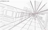 Point Perspective Drawing Easy Vanishing Train Prospettiva Centrale Simple Railroad Illustration Punto Drawings Di Draw Example Vista Sketches Examples Station sketch template