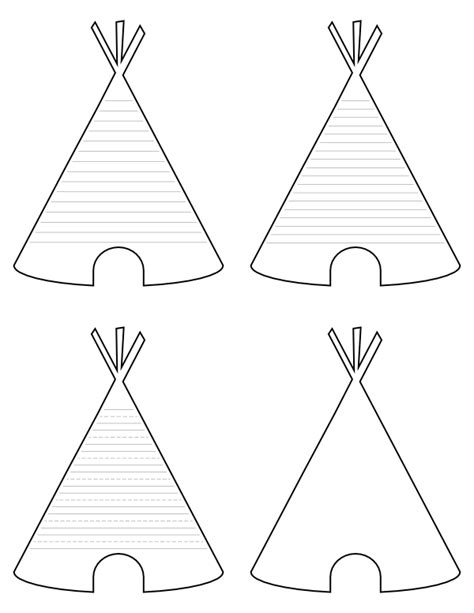 printable teepee shaped writing templates
