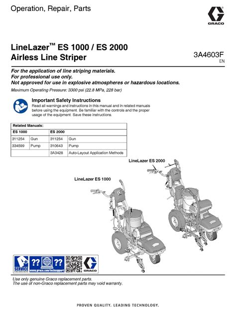 graco linelazer es  installation repair parts   manualib