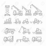 Construction Equipment Objects Vehicles Set Vector Getdrawings Drawing Silhouette sketch template