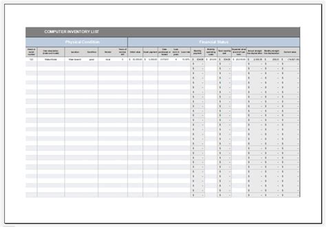 computer inventory template  ms excel excel templates