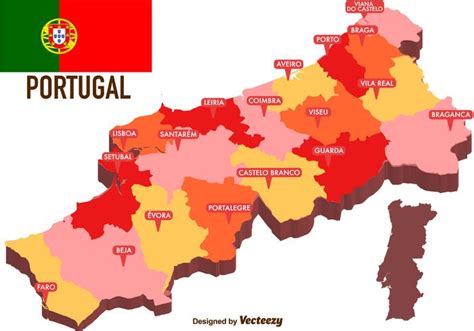 vector portugal map  regions  vector art  vecteezy
